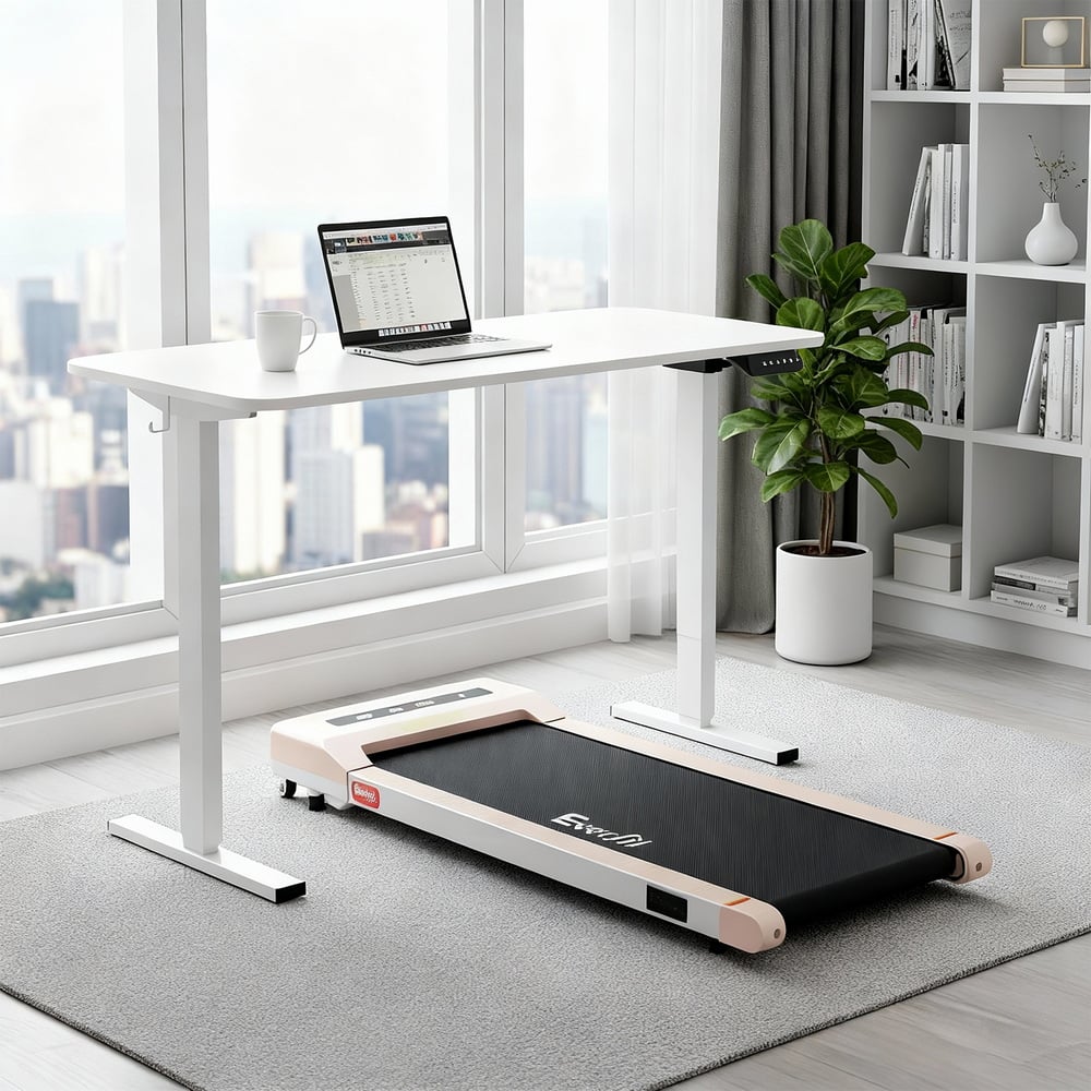 artiss electric treadmill with 140cm automatic standing desk walking pad 360mm