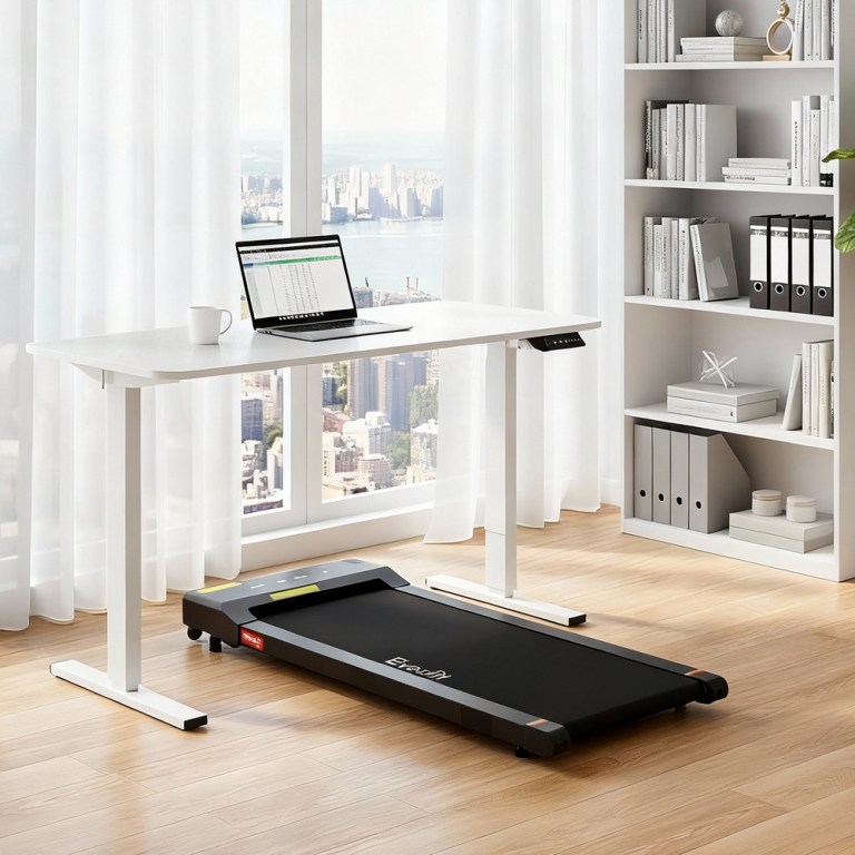 artiss electric treadmill with 140cm automatic standing desk walking pad 400mm artiss electric treadmill with 140cm automatic standing desk walking pad 400mm