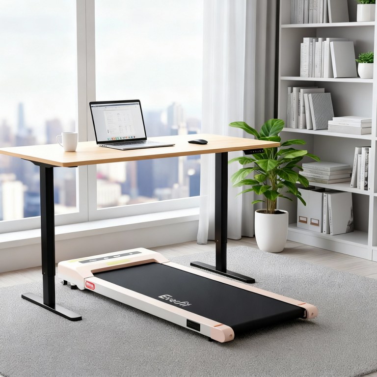artiss electric treadmill with 120cm automatic standing desk walking pad 360mm artiss electric treadmill with 120cm automatic standing desk walking pad 360mm