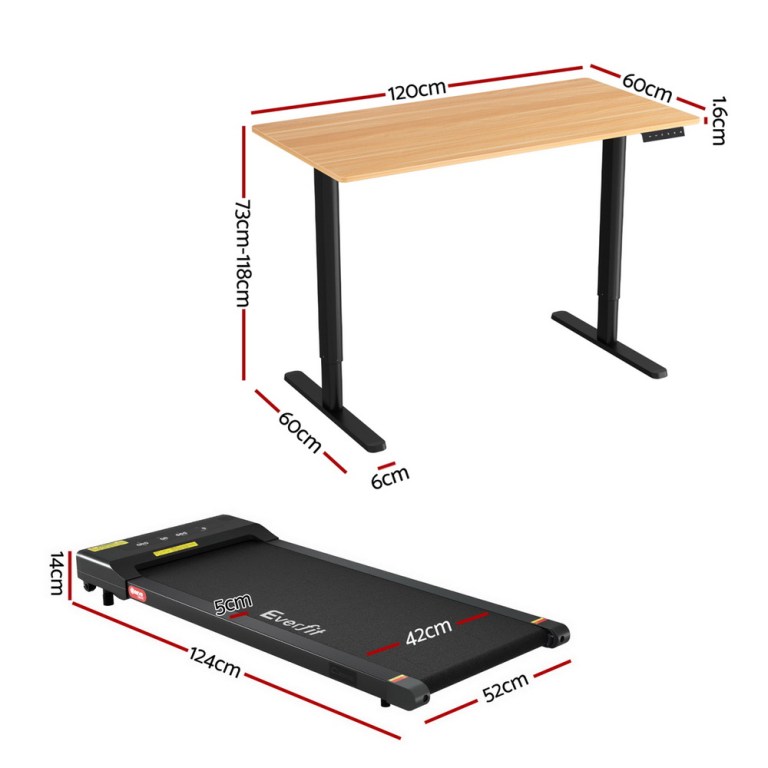 artiss electric treadmill with 120cm automatic standing desk walking pad 400mm artiss electric treadmill with 120cm automatic standing desk walking pad 400mm