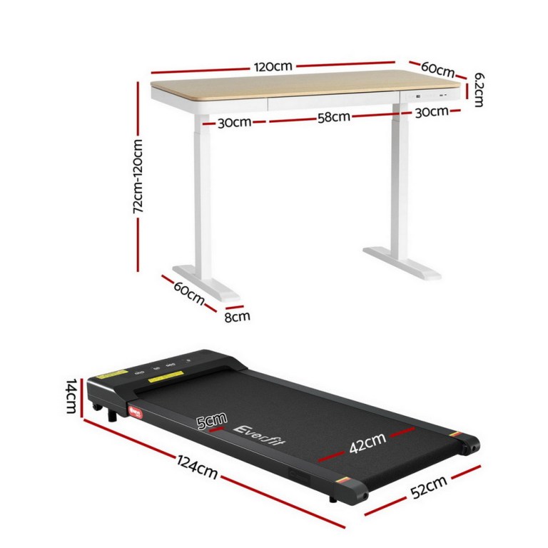 artiss electric treadmill with 120cm automatic standing desk walking pad 400mm artiss electric treadmill with 120cm automatic standing desk walking pad 400mm