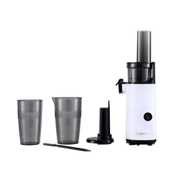 devanti slow juicer cold press fruit juice extractor 130w white