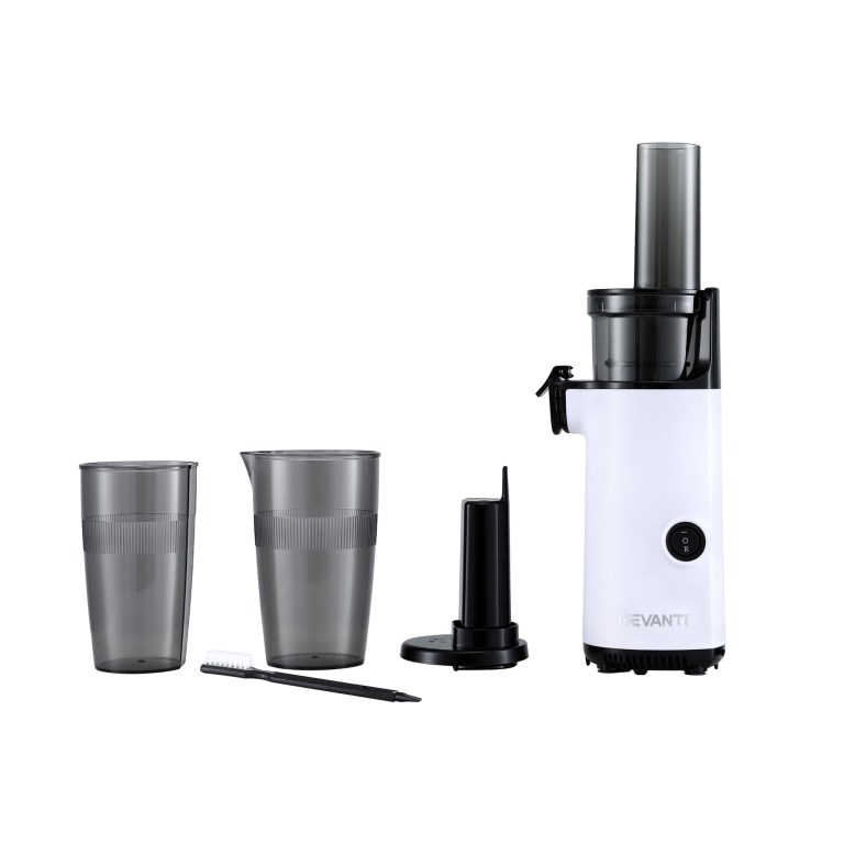 devanti slow juicer cold press fruit juice extractor 130w white