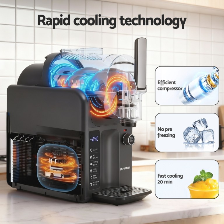 devanti 5in1 slushie machine ice cream maker 2l grey devanti 5in1 slushie machine ice cream maker 2l grey