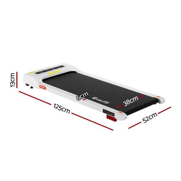 everfit treadmill electric walking pad incline under desk home gym 380mm white everfit treadmill electric walking pad incline under desk home gym 380mm white