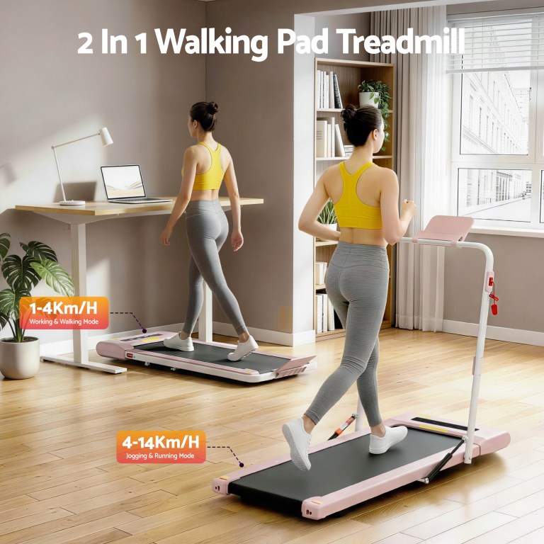 everfit treadmill electric walking pad under desk home gym fitness 400mm pink everfit treadmill electric walking pad under desk home gym fitness 400mm pink