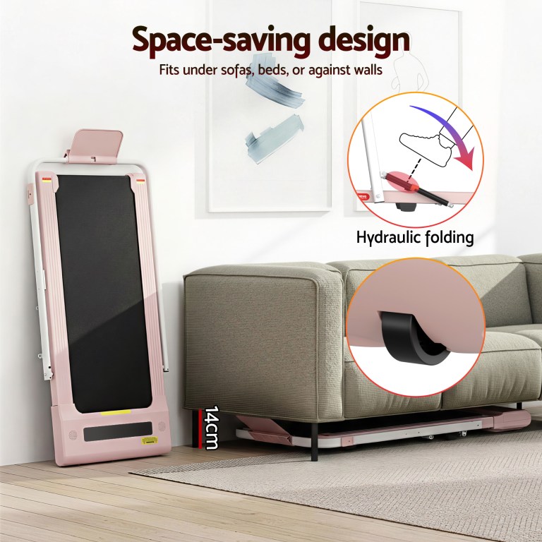everfit treadmill electric walking pad under desk home gym fitness 400mm pink everfit treadmill electric walking pad under desk home gym fitness 400mm pink