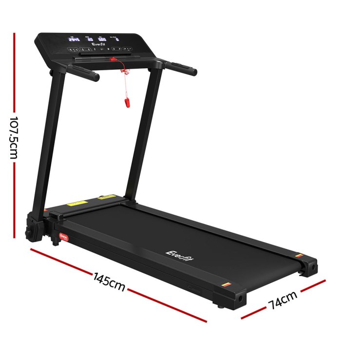 everfit treadmill electric home gym fitness exercise knob foldable 420mm black