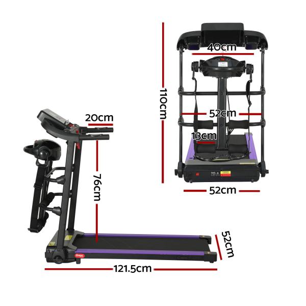 everfit treadmill electric home gym fitness exercise machine w/ massager 400mm