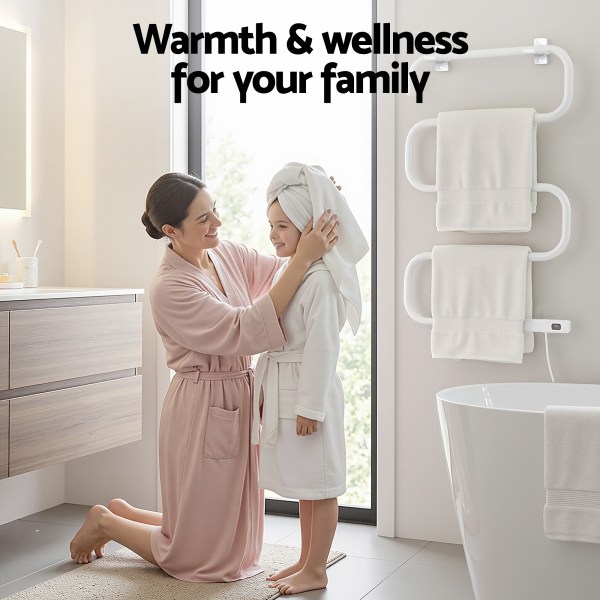 devanti heated towel rail freestanding wall mounted s shape electric warmer rack devanti heated towel rail freestanding wall mounted s shape electric warmer rack