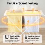 devanti heated towel rail electric clothes airer foldable drying rack 8 bars