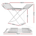 devanti foldable electric heated towel rail rack with 24h timer