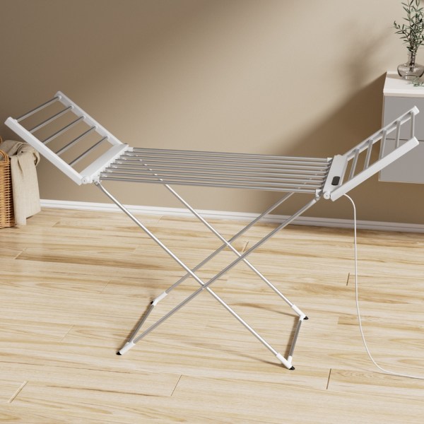 devanti foldable electric heated towel rail rack with 24h timer devanti foldable electric heated towel rail rack with 24h timer