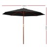 instahut 3m outdoor umbrella pole umbrellas beach garden sun stand patio black