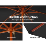 instahut 3m outdoor umbrella pole umbrellas beach garden sun stand patio black