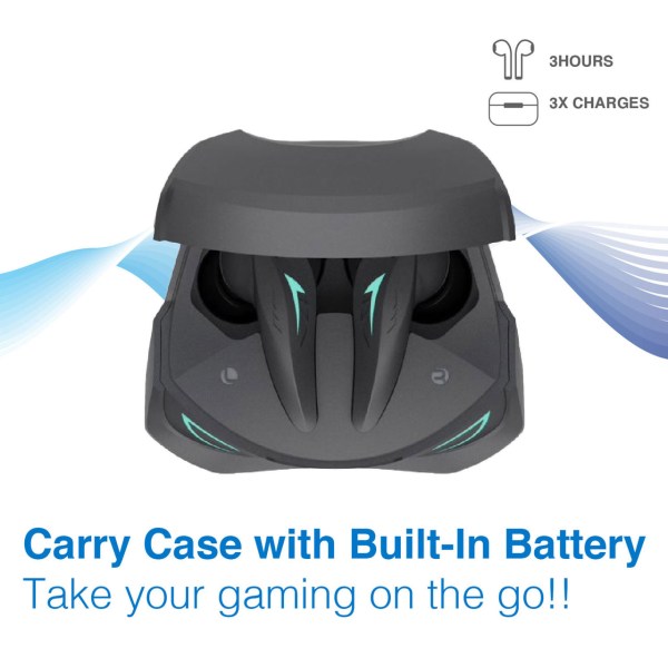 laser wireless gaming anc earphones black