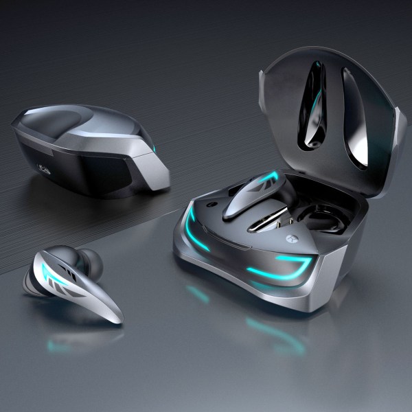 laser wireless gaming anc earphones black