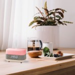 laser ambient diffuser clock radio with bluetooth speaker & light