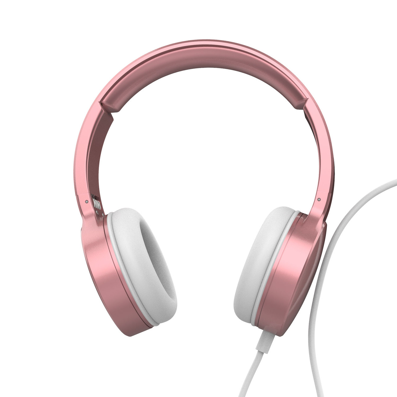 laser wired headphones with 40mm drivers rose gold