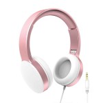 laser wired headphones with 40mm drivers rose gold