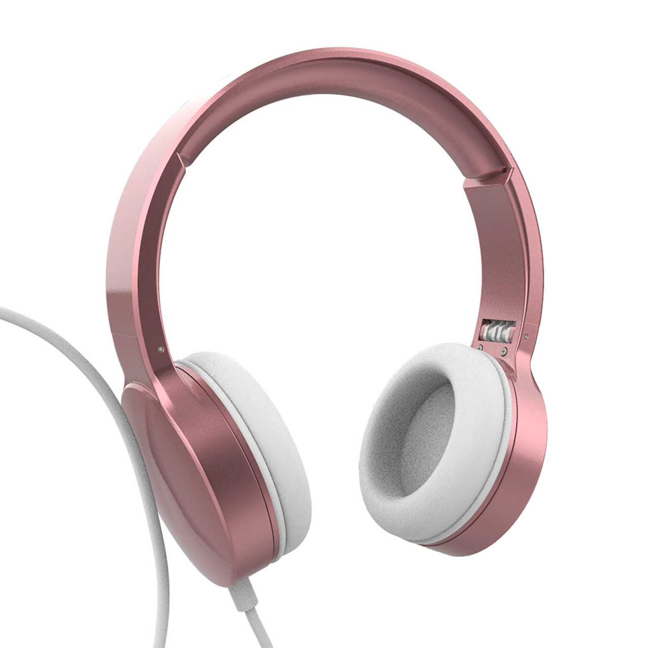 laser wired headphones with 40mm drivers rose gold