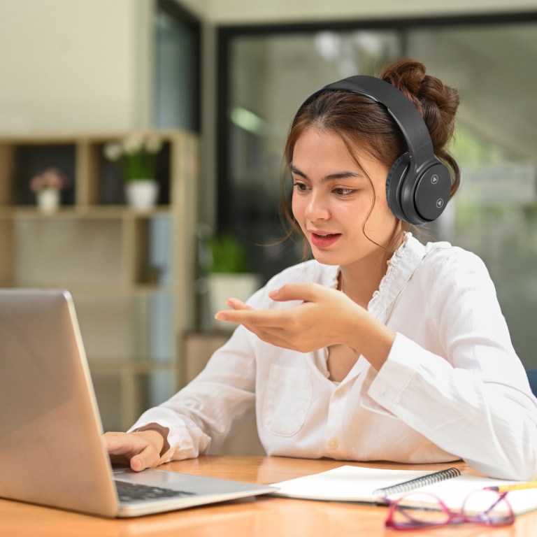 laser foldable bluetooth headphones with mic black