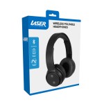 laser foldable bluetooth headphones with mic black