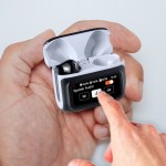 laser tws earbuds anc with touch display black