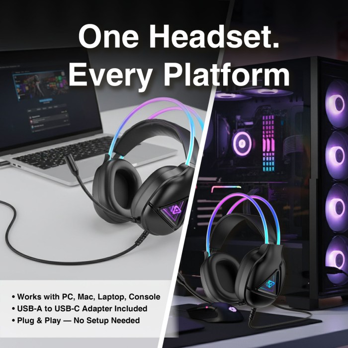 laser rgb infinity wired gaming headphones