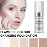 reviglam tlm colour changing liquid foundation hides wrinkles & lines, bb cream makeup base concealer cover moisturizing fluid for all skin tone spf15, pack of 1
