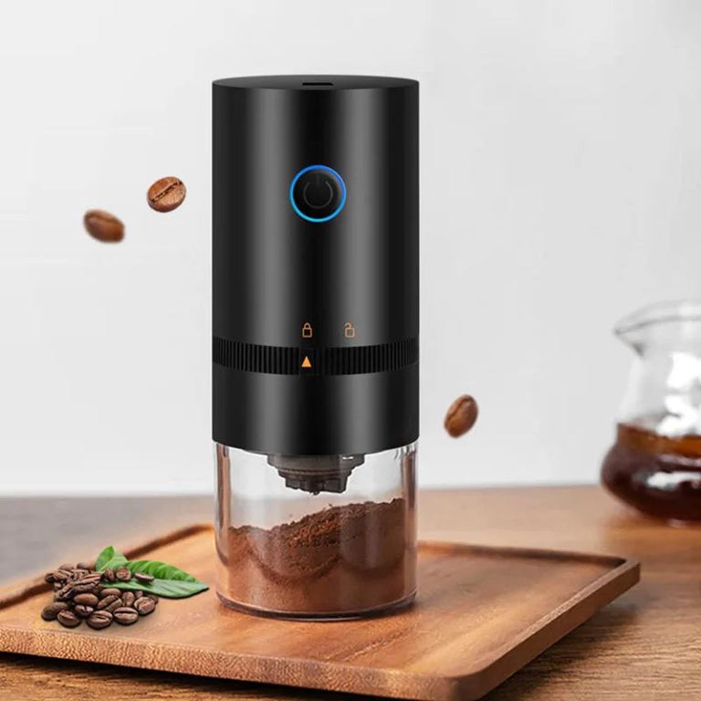 portable usb c rechargeable coffee grinder mill black