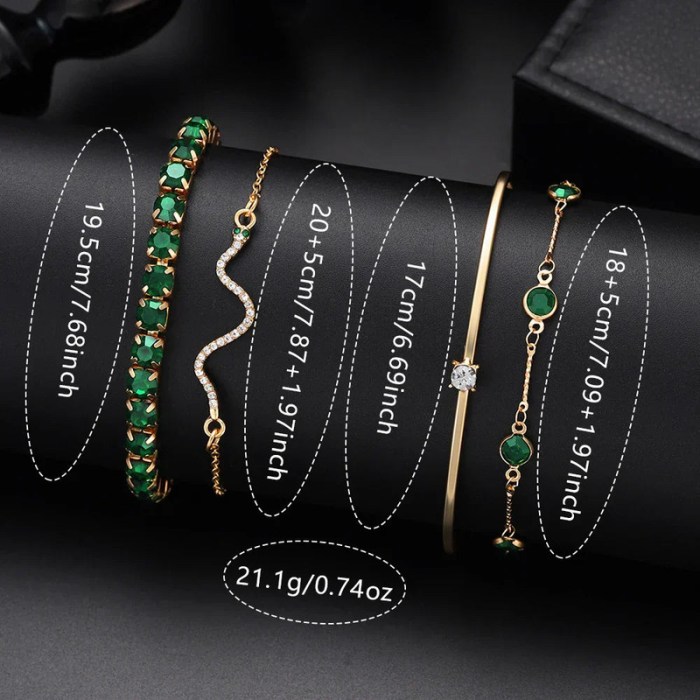 green womens quartz watch jewelry gift set