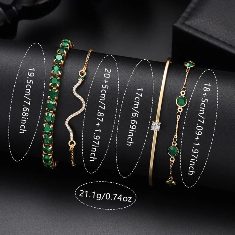green womens quartz watch jewelry gift set