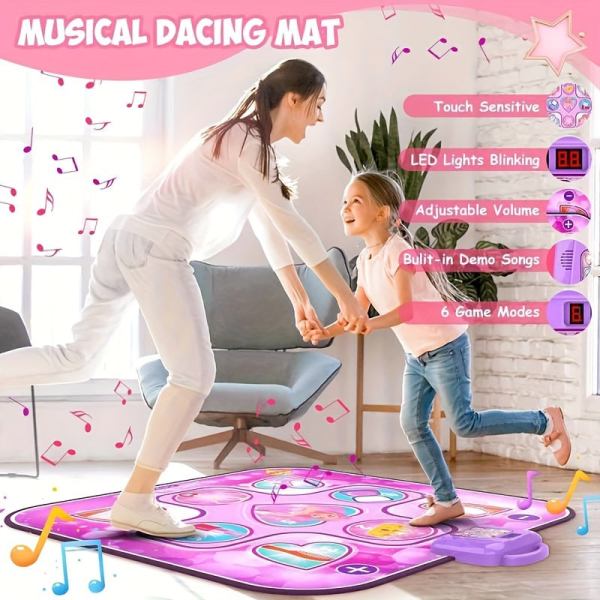 kids led musical dance mat with 6 game modes