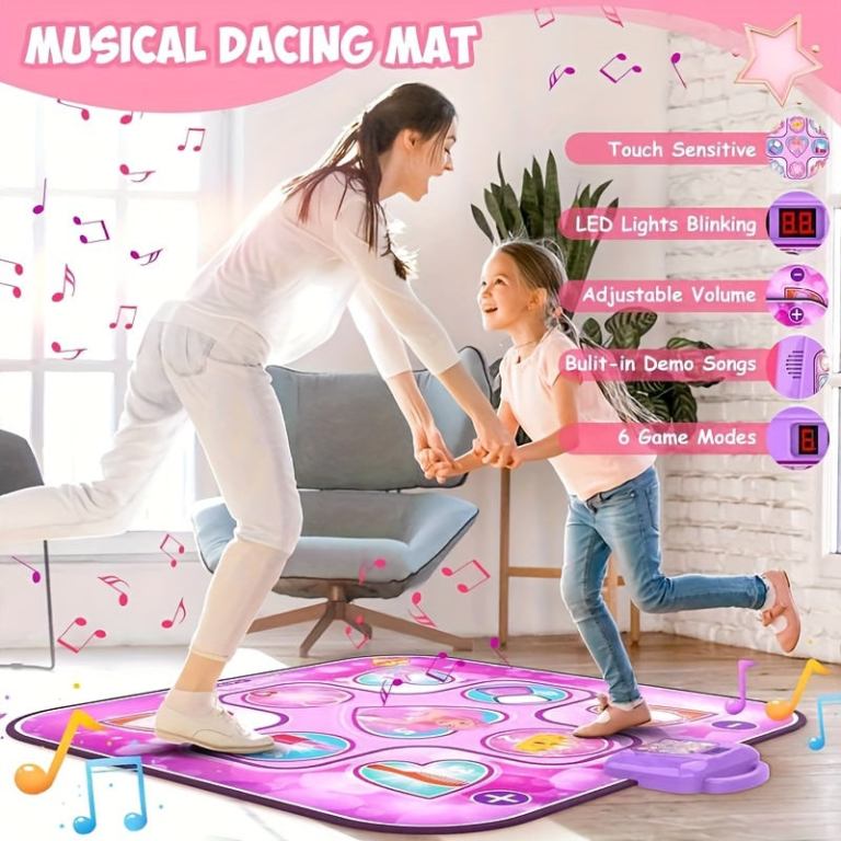 kids led musical dance mat with 6 game modes