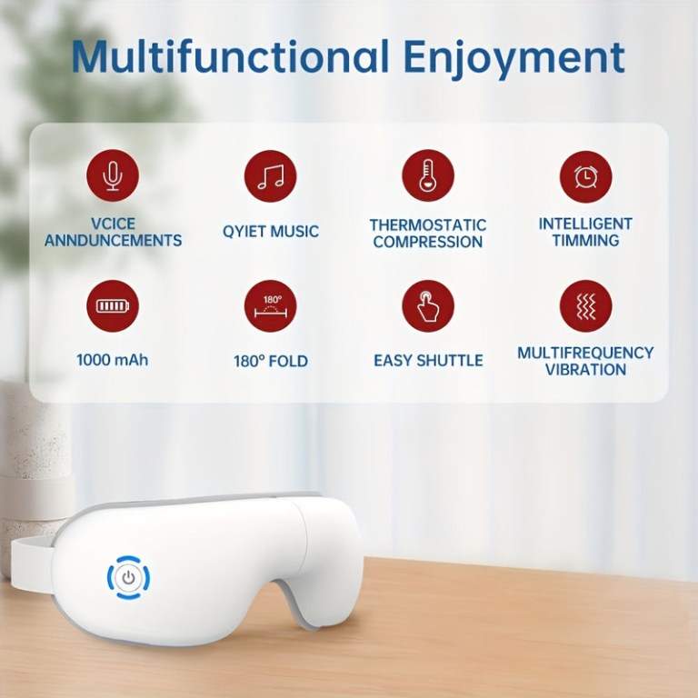 4d portable eye massager with heat & music