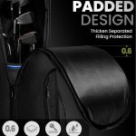 outdoormaster padded golf club travel bag with wheels, 900d heavy duty oxford waterproof alligators black
