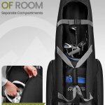 outdoormaster padded golf club travel bag with wheels, 900d heavy duty oxford waterproof alligators black