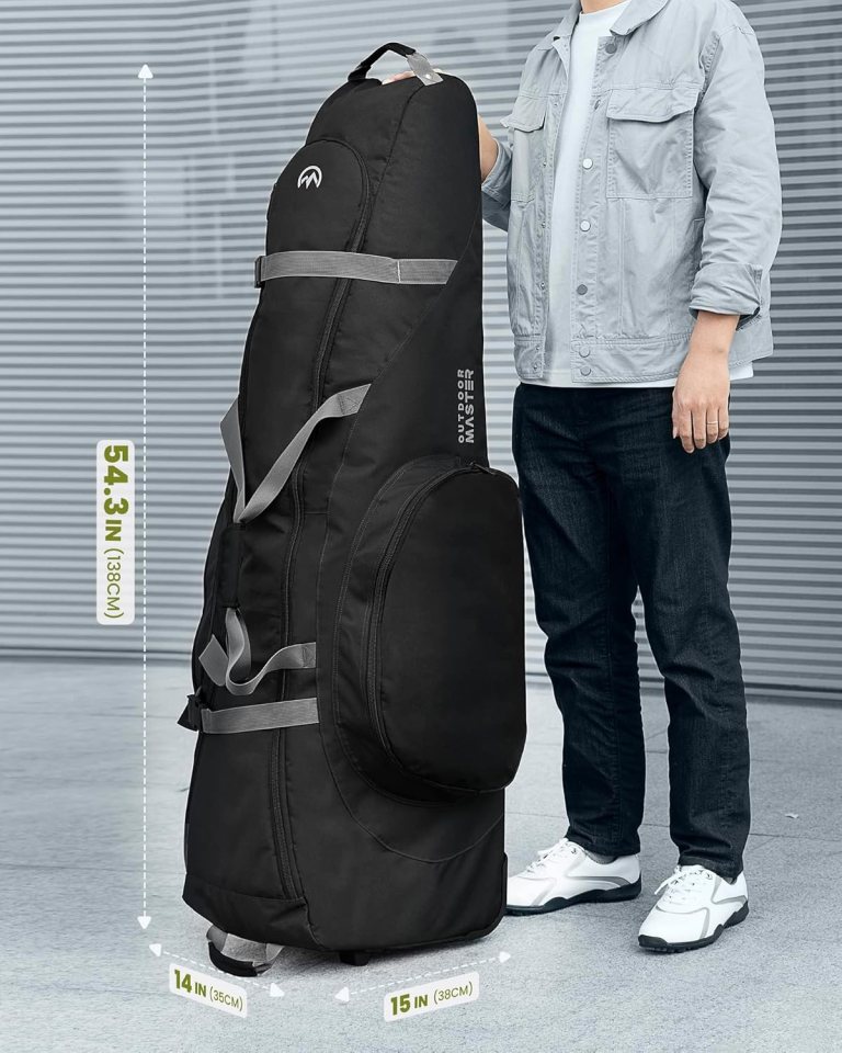 outdoormaster padded golf club travel bag with wheels, 900d heavy duty oxford waterproof alligators black