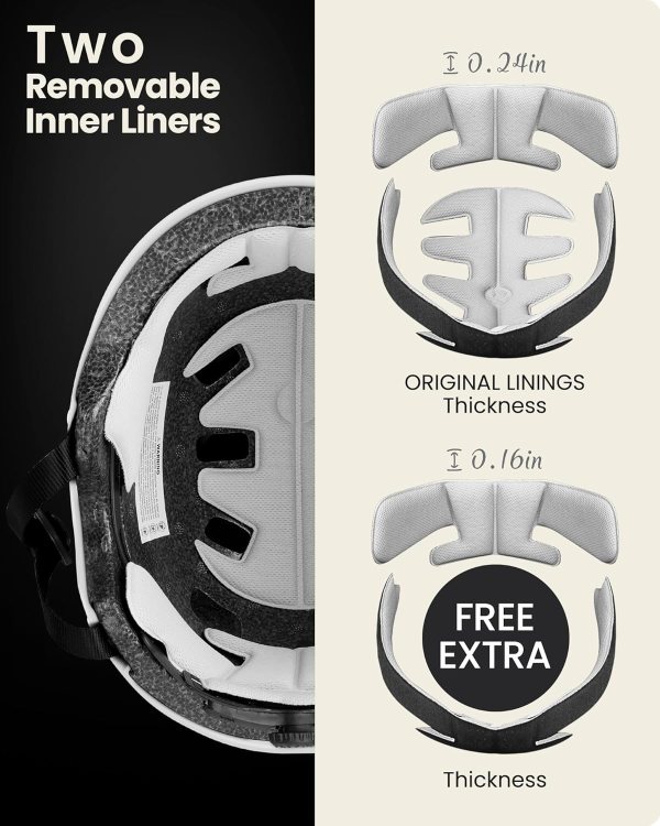 outdoormaster skateboard bike helmet for adults &youth multi sport certified impact resistant with 2 removable liners & ventilation for scooter, skating white small outdoormaster skateboard bike helmet for adults &youth multi sport certified impact resistant with 2 removable liners & ventilation for scooter, skating white small