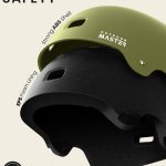outdoormaster skateboard bike helmet for adults &youth multi sport certified impact resistant with 2 removable liners & ventilation for scooter matte adventure green skating white medium