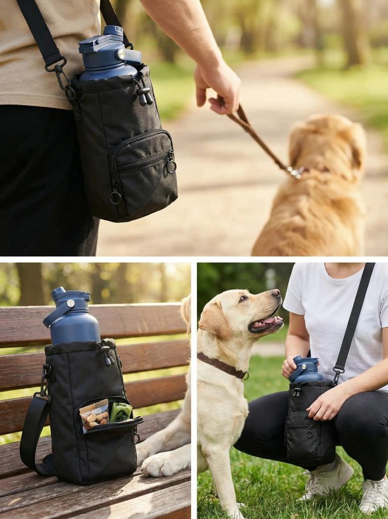 pawstock dog walking carrier bag – bottle & essentials