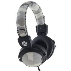 moki camo in line mic grey headphones