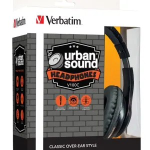 verbatim stereo headphone classic black