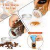 carla home 24 glass spice jars with lids, shaker tops, 180 spice labels, white pen & funnel for kitchen organization, spice rack, seasoning & herb storage