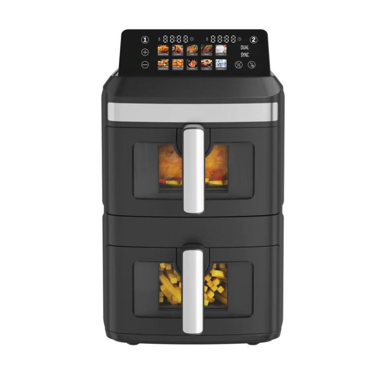 13l dual zone 2300w double stack air fryer with foldable top display