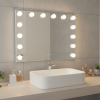 led beauty mirror with 14 bulbs, colour settings, usb a and usb c, white, 50 × 42cm led beauty mirror with 14 bulbs, colour settings, usb a and usb c, white, 50 × 42cm
