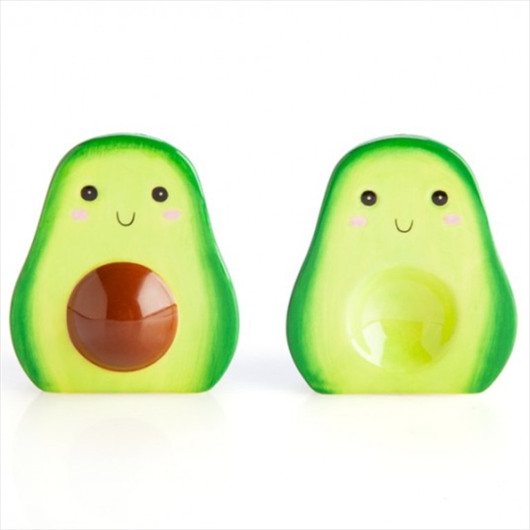 Cute avocado-shaped lamps with smiling faces