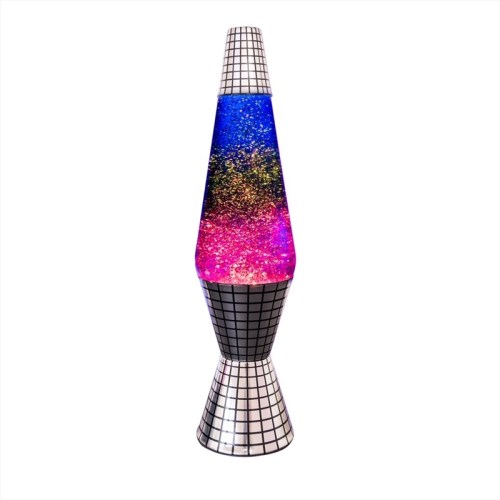 Colourful glitter lava lamp with grid base