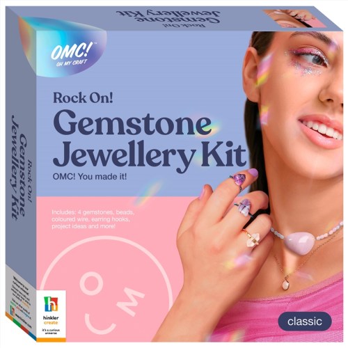 Gemstone Jewellery Kit box with model wearing jewellery